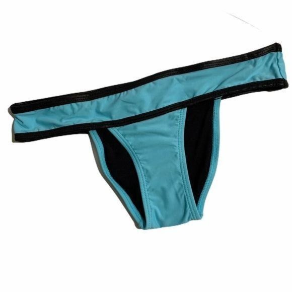 NWT PilyQ Barcelona Dreamy Blue Bikini Bottom Swimsuit Bathing Suit Small - Picture 1 of 10